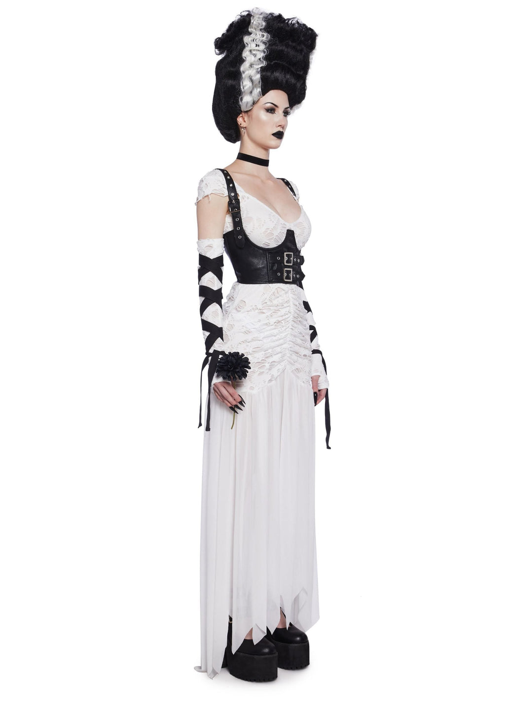 Reanimated Bride Premium Costume And Wig Set