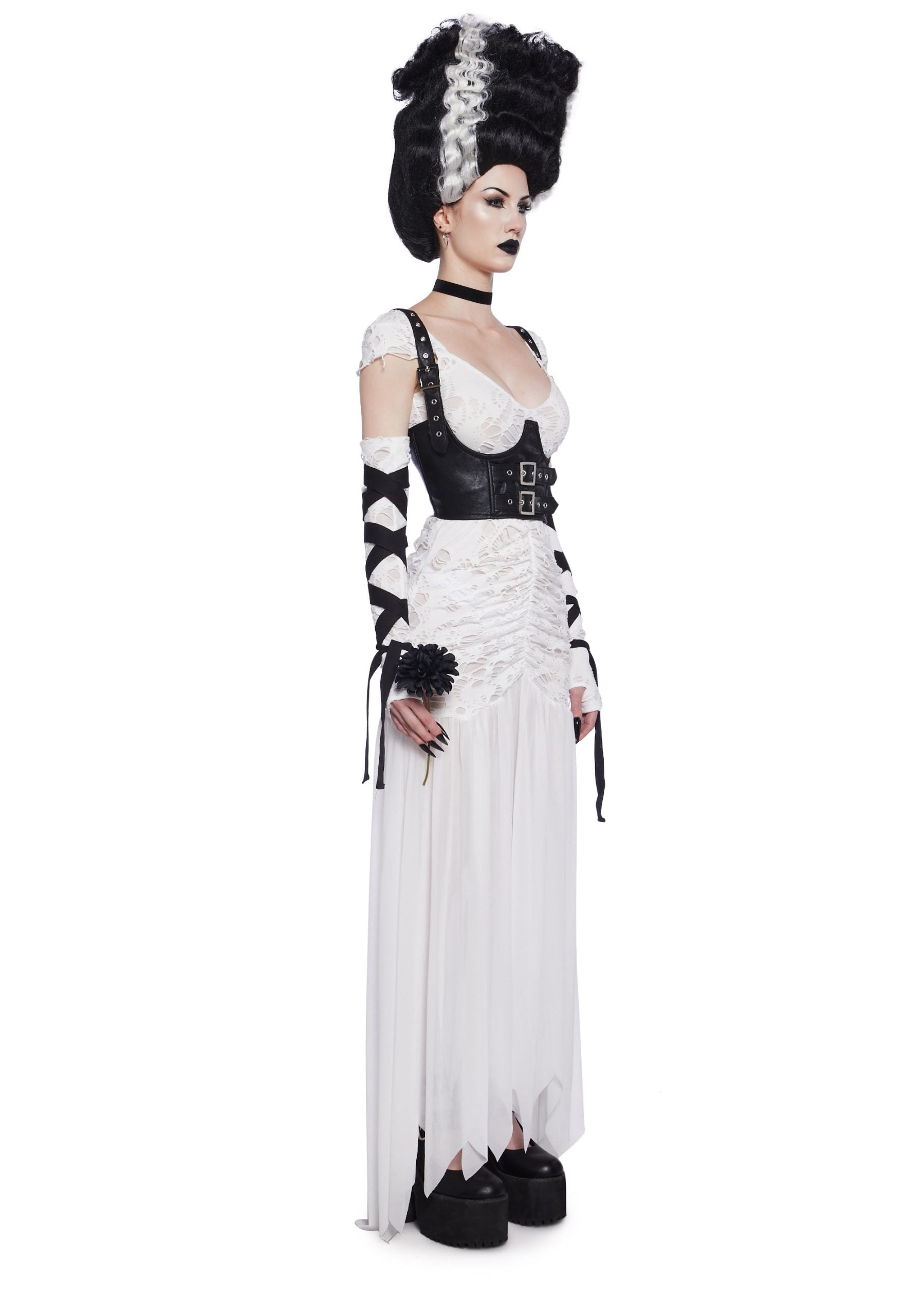 Reanimated Bride Premium Costume And Wig Set