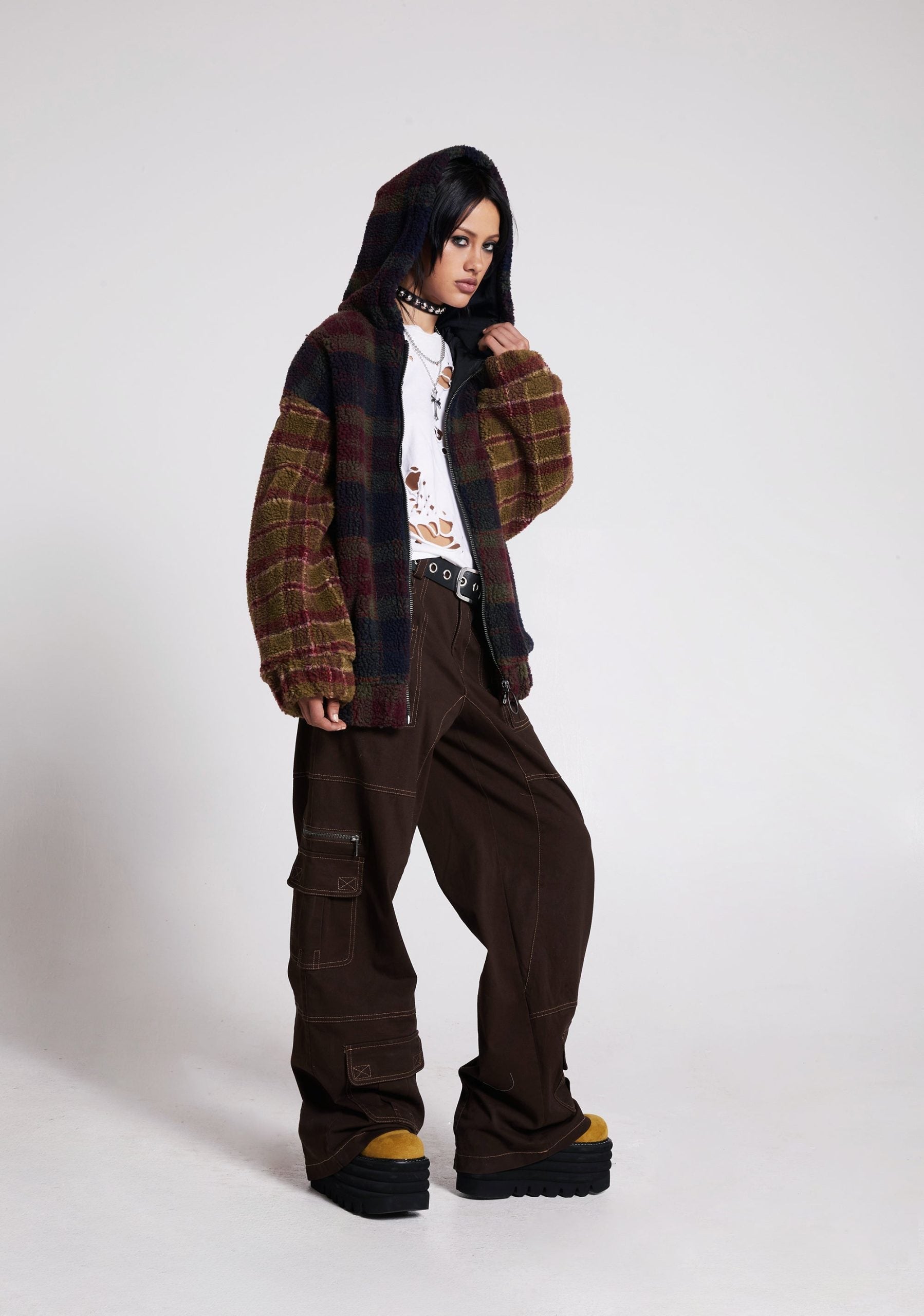 I Don’t Care Hooded Sherpa Jacket