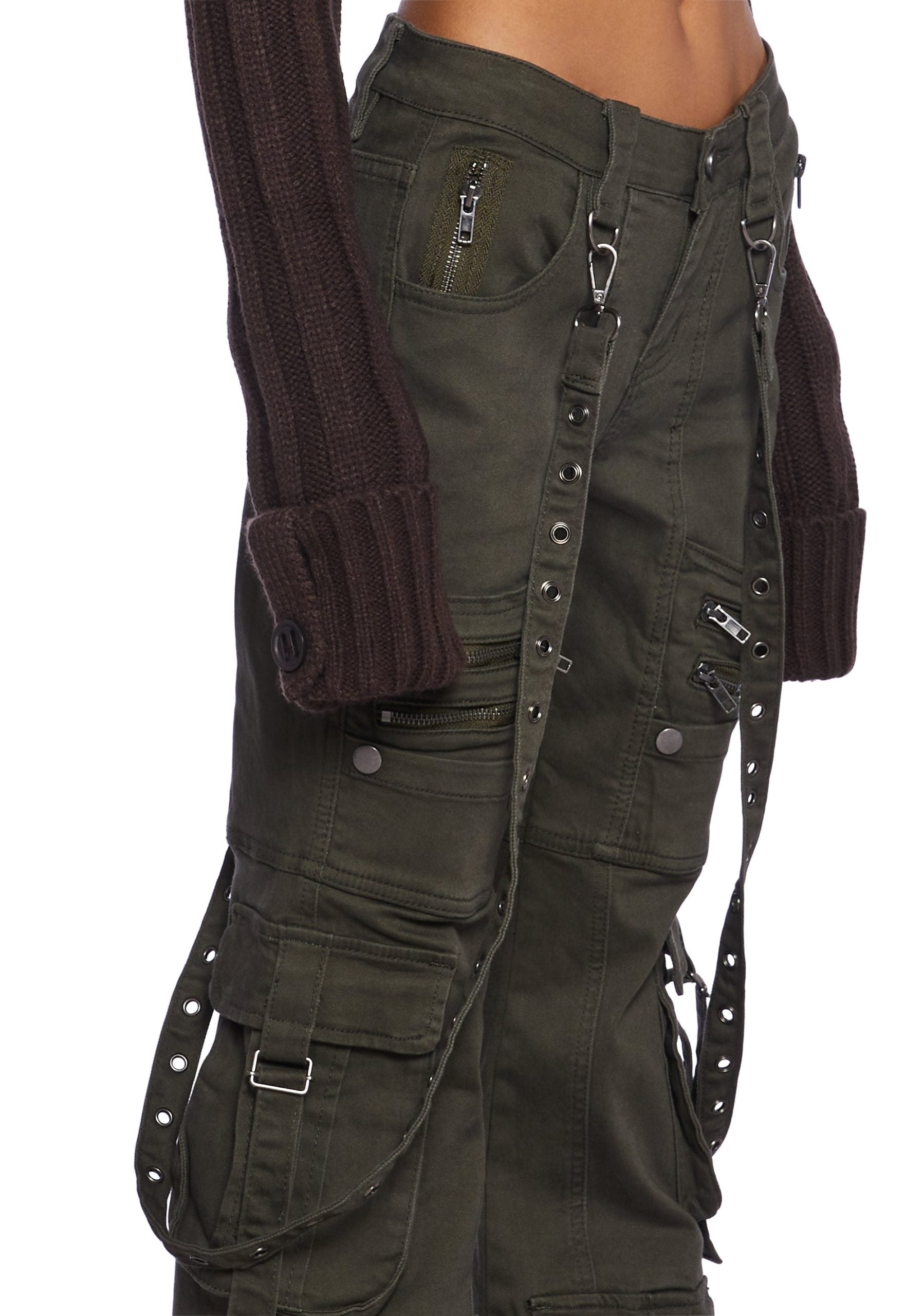 Aurora Cargo Jeans – Twill Green