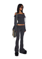 Deep Thoughts Flare Pants – Gray
