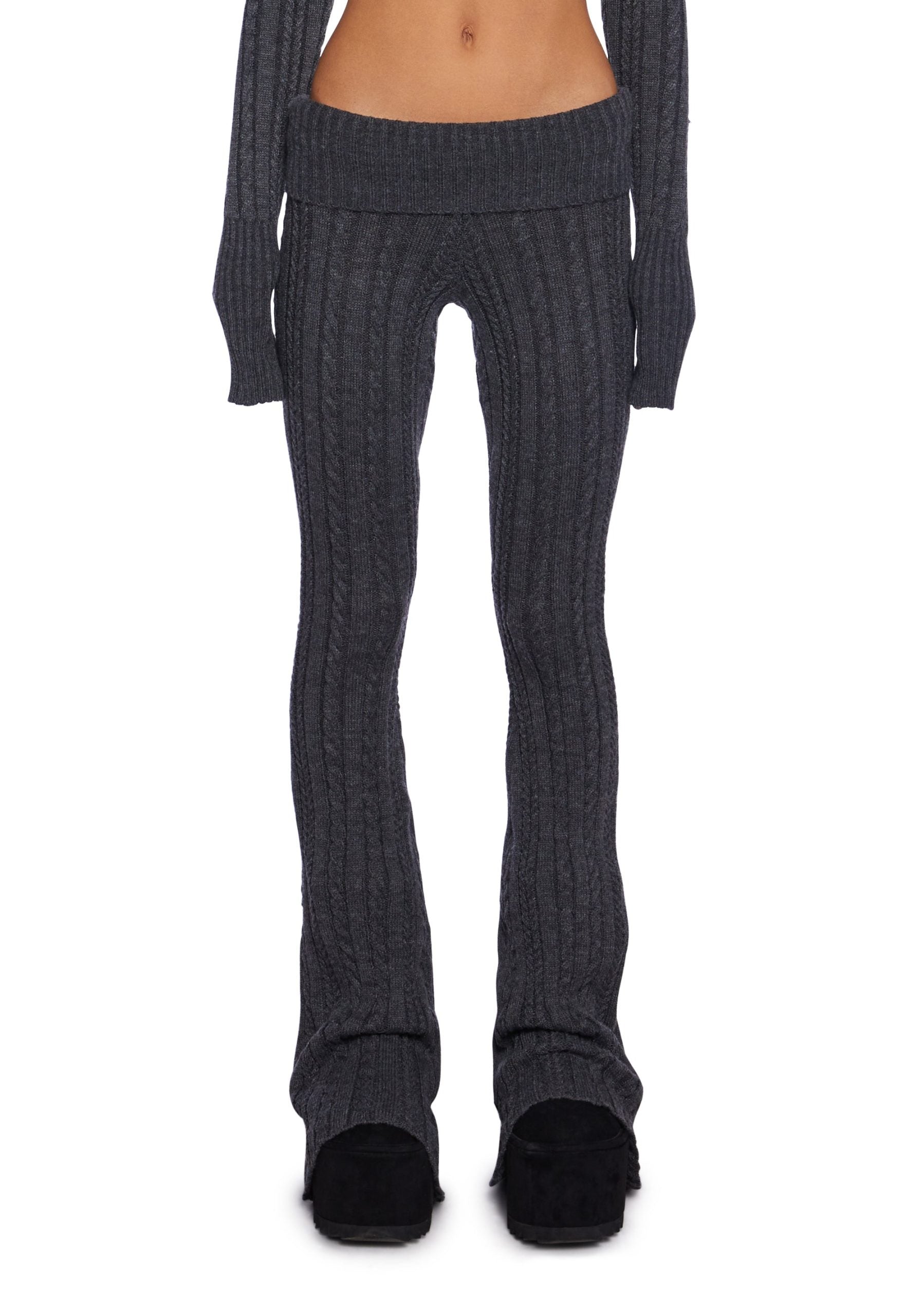 Deep Thoughts Flare Pants – Gray