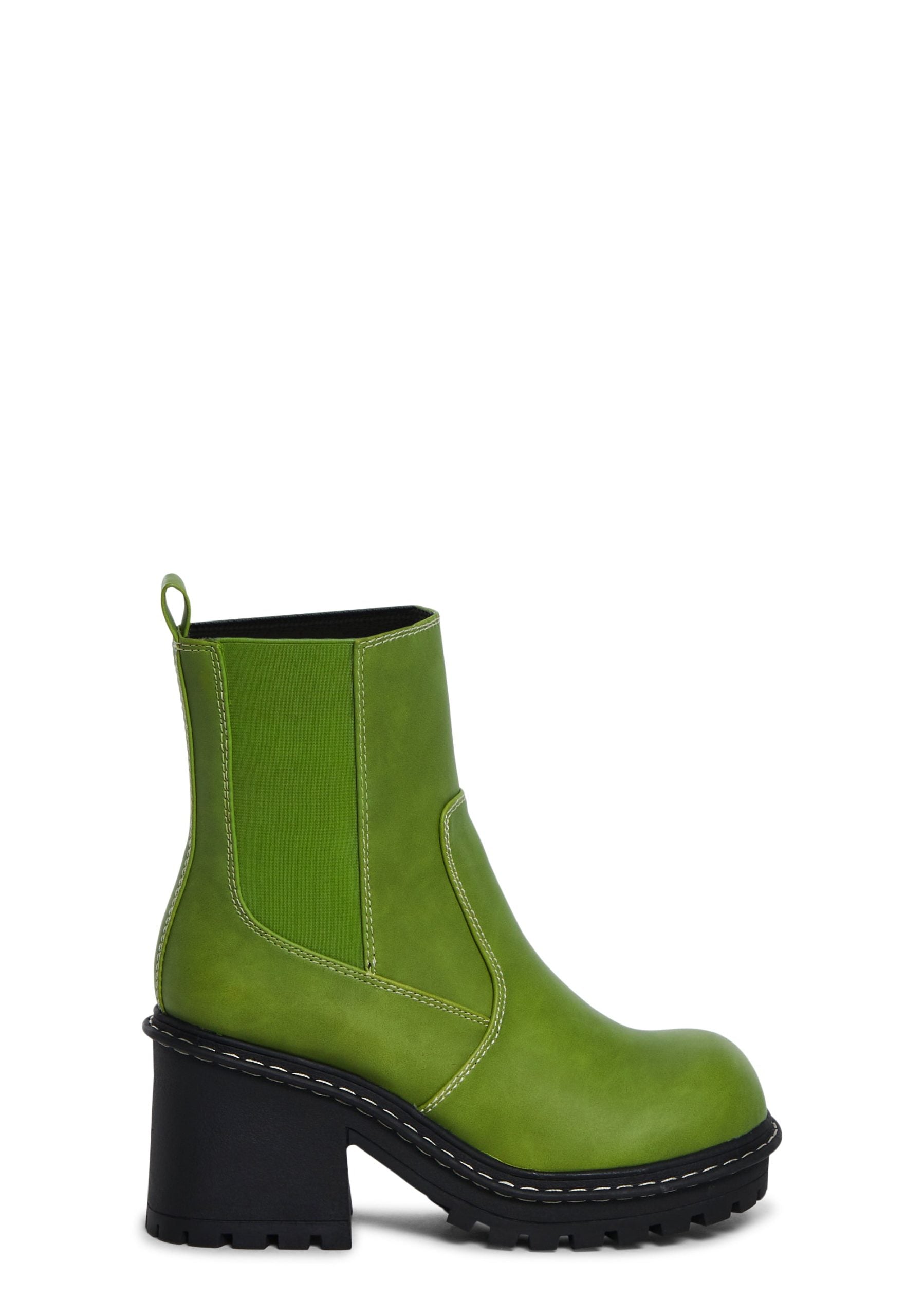 Off The Record Ankle Boots – Green