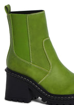 Off The Record Ankle Boots – Green