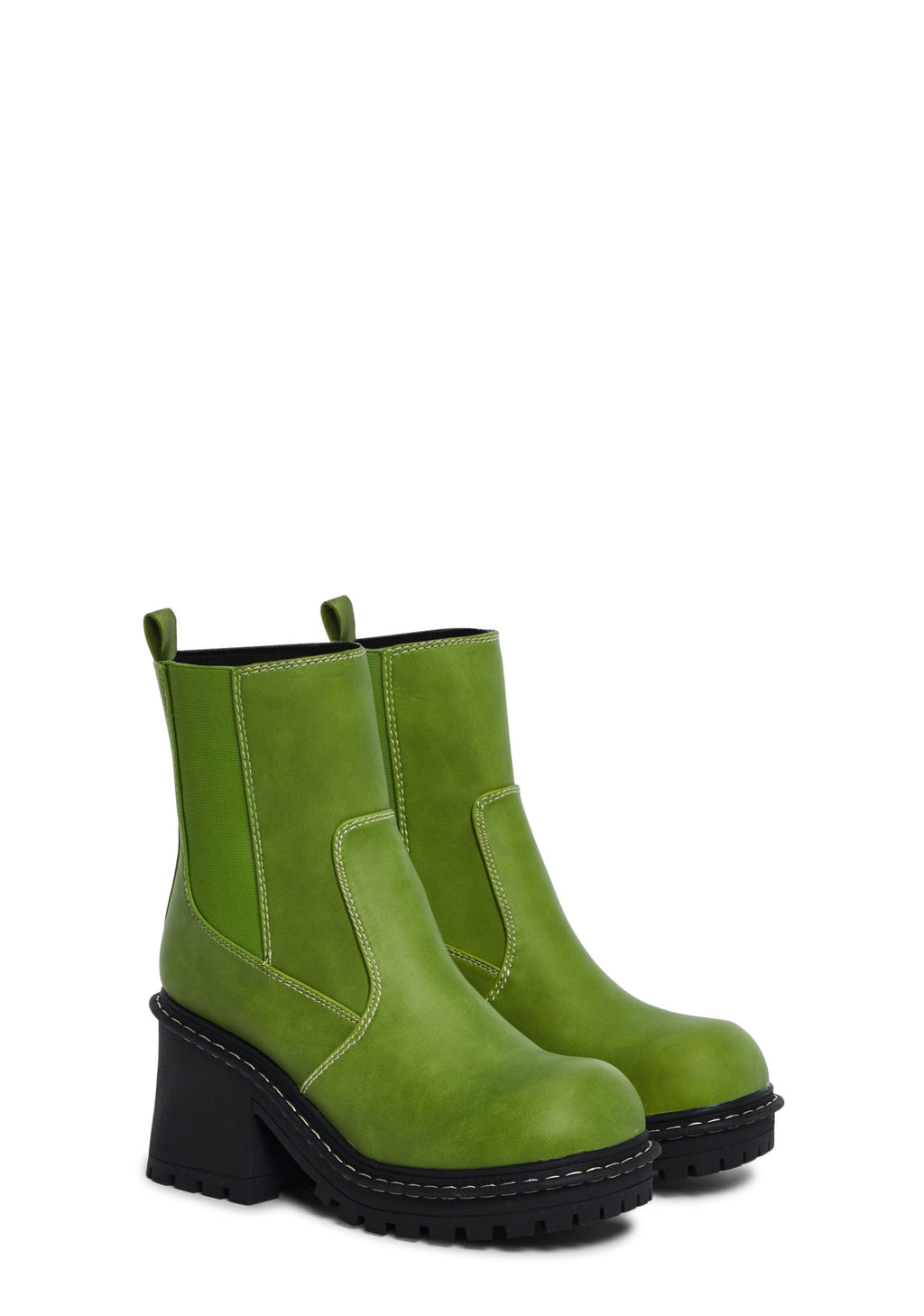 Off The Record Ankle Boots – Green
