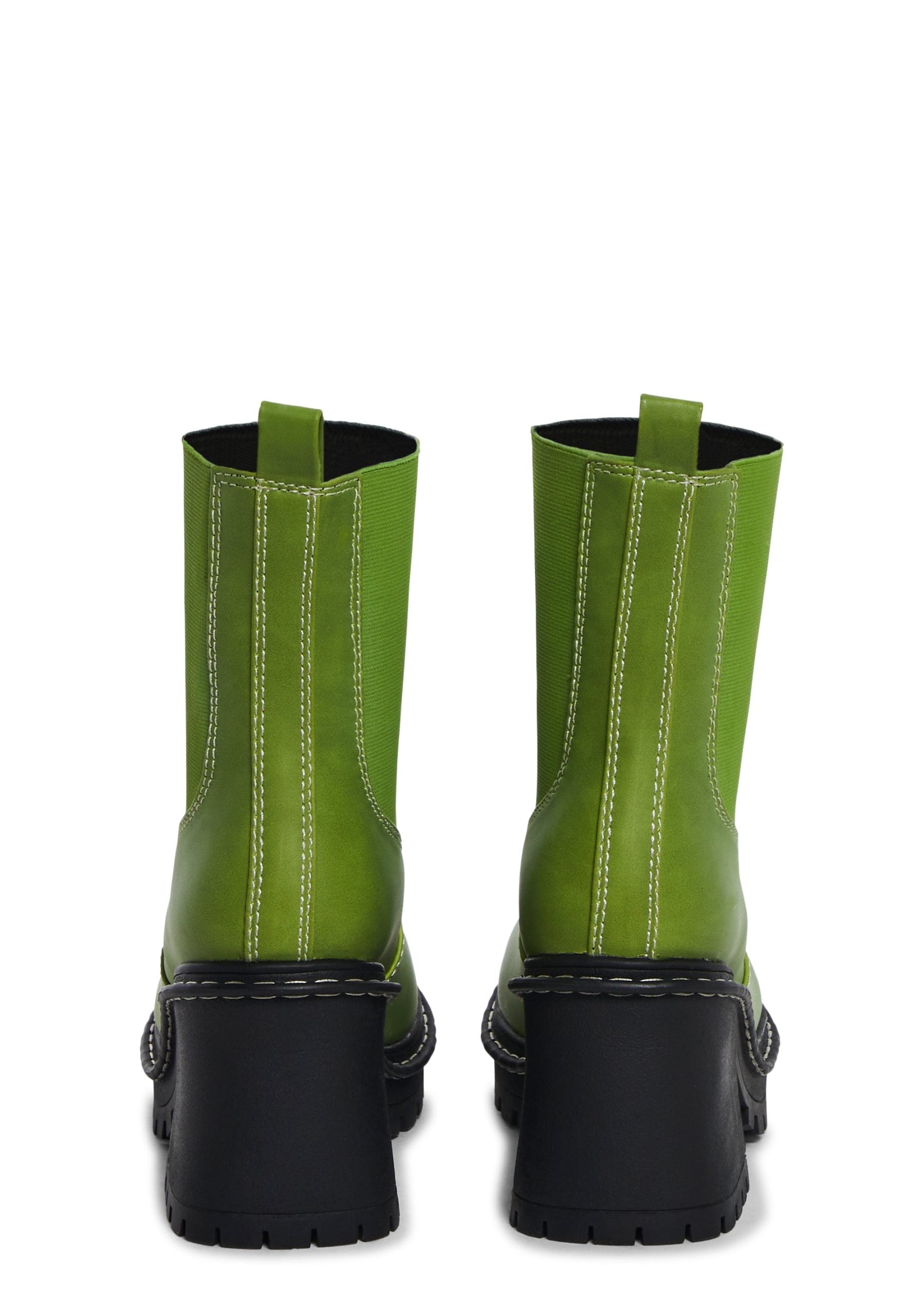 Off The Record Ankle Boots – Green