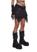 Warp Mini Skirt With Leg Chains