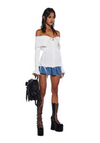 Love’s A Game Knit Cardigan – White