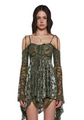 F is For Fairies Handkerchief Dress – Green Velvet Lace