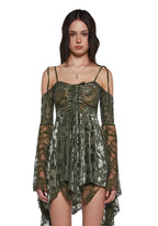 F is For Fairies Handkerchief Dress – Green Velvet Lace