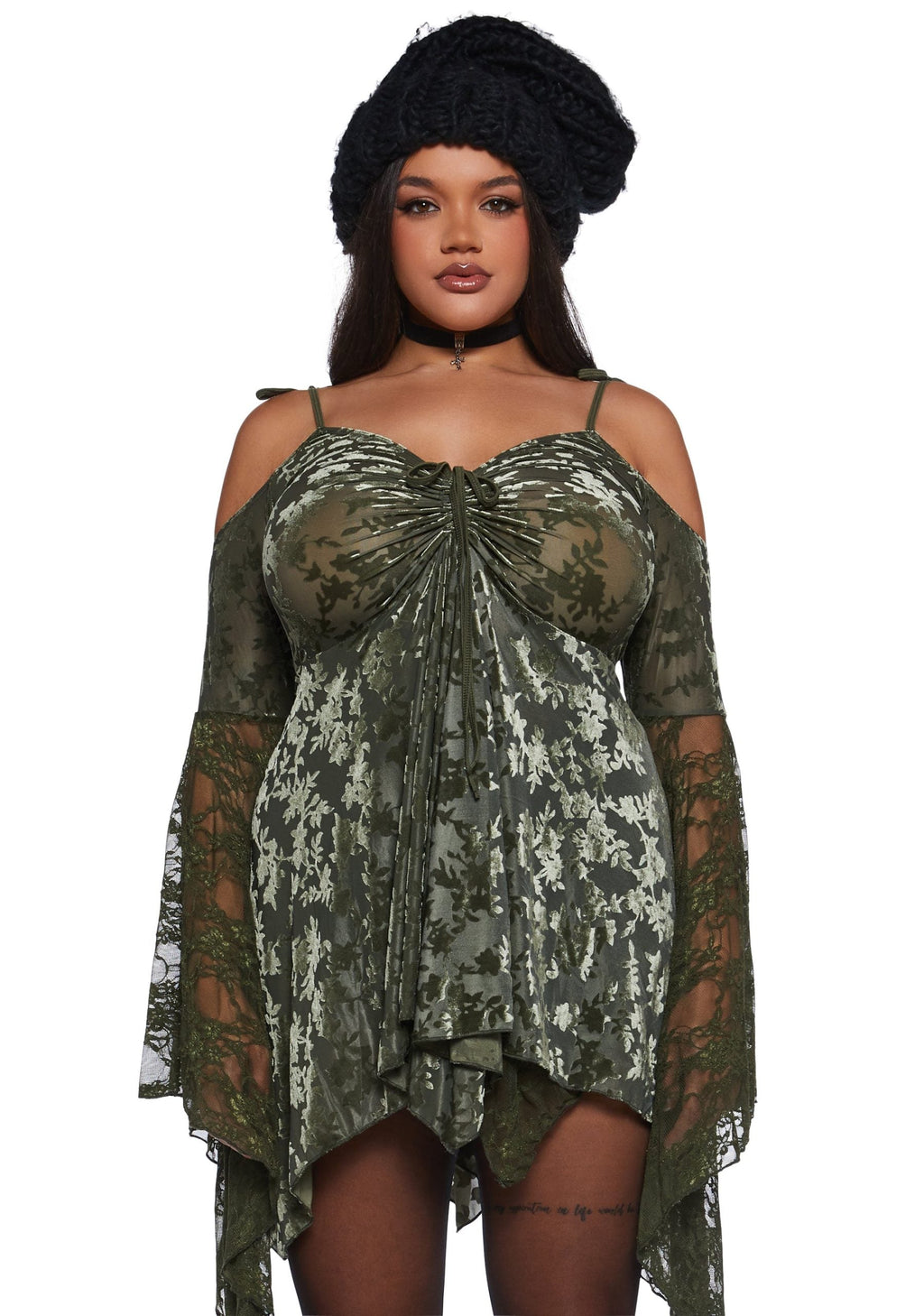 F is For Fairies Handkerchief Dress – Green Velvet Lace