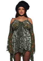 F is For Fairies Handkerchief Dress – Green Velvet Lace