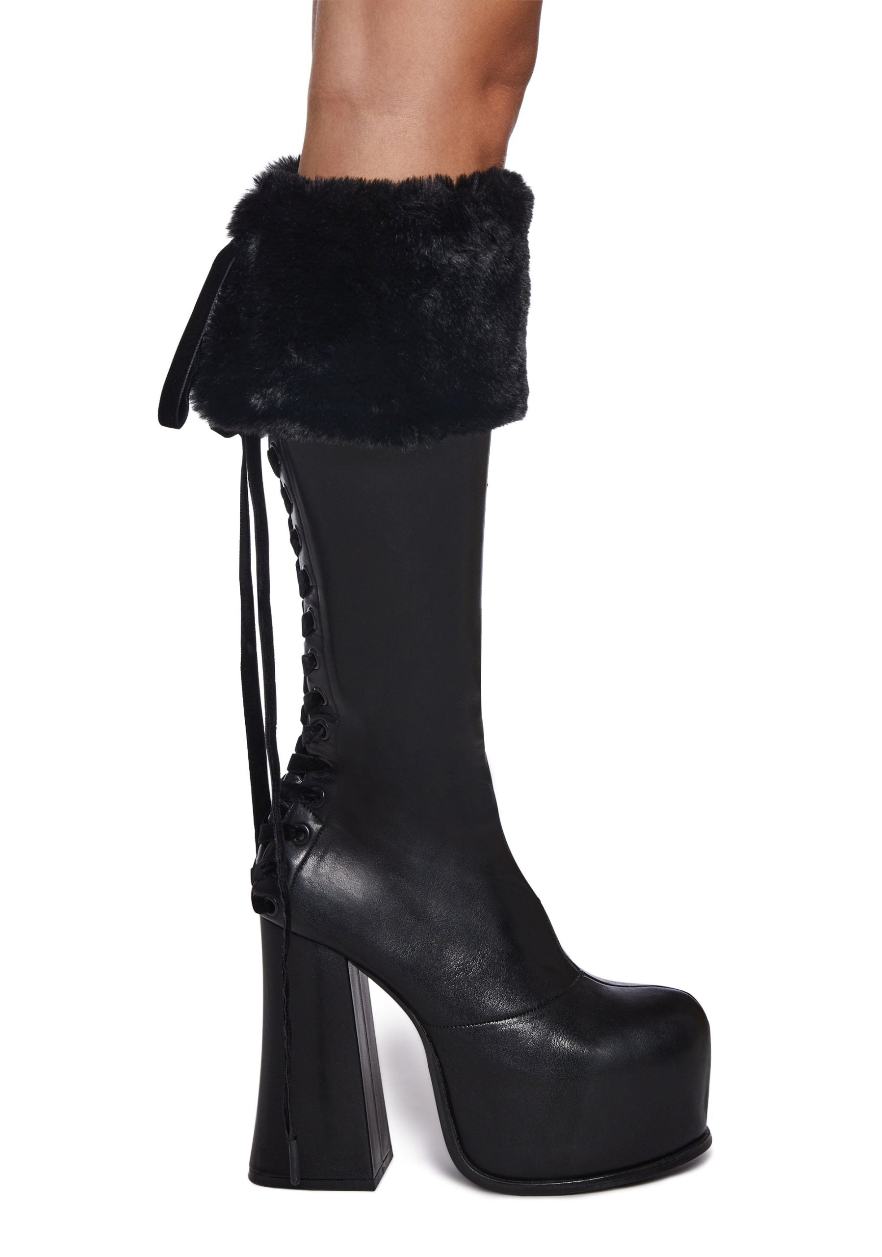 Sweetest Wishes Platform Boots – Black
