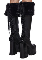 Sweetest Wishes Platform Boots – Black