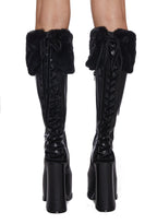 Sweetest Wishes Platform Boots – Black