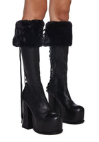 Sweetest Wishes Platform Boots – Black
