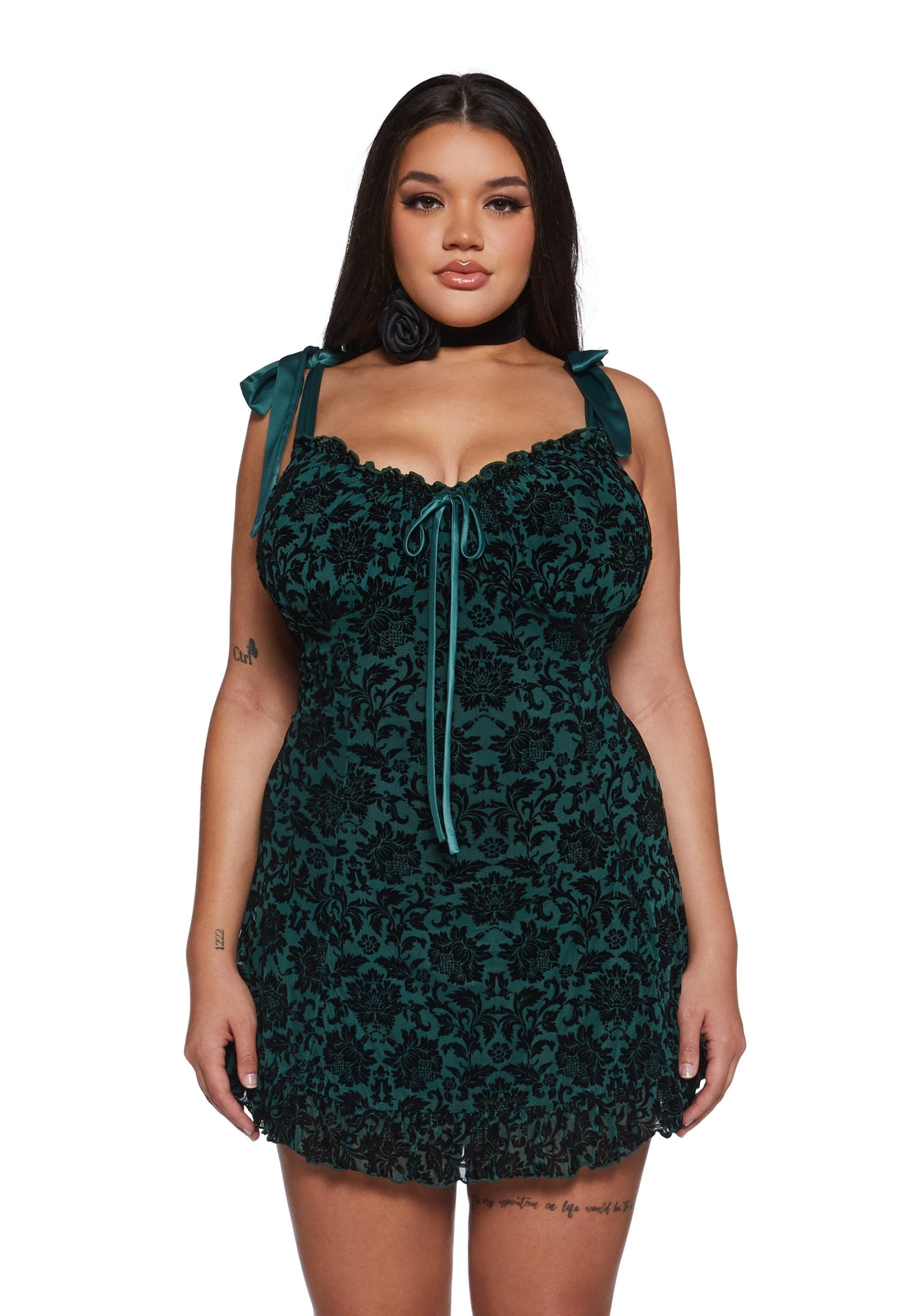 Wildflower Fables Mini Dress – Green