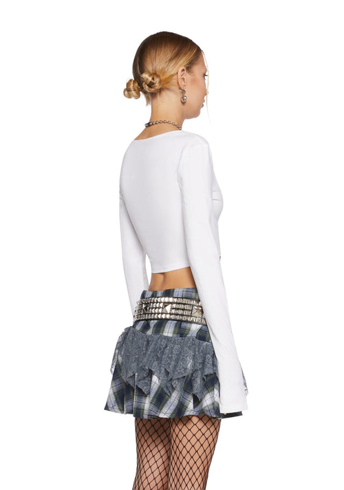 Back Stage Long Sleeve Crop Top