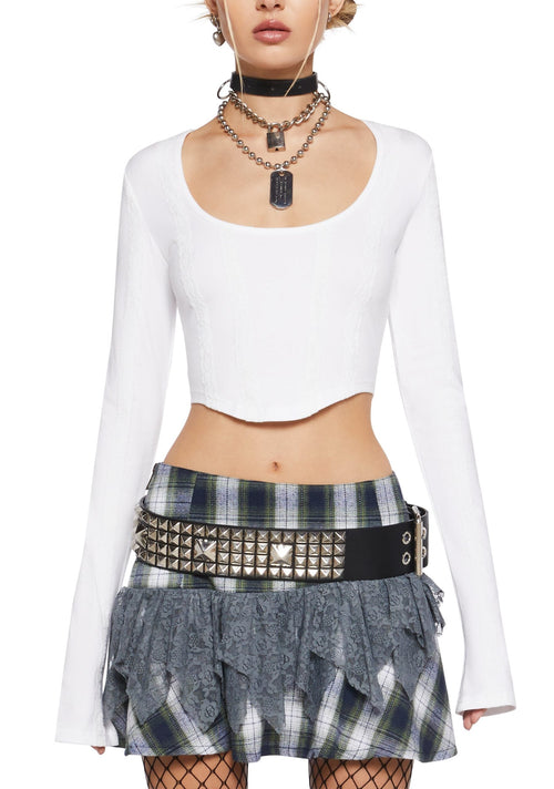 Back Stage Long Sleeve Crop Top