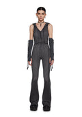 Warp Knit Hooded Jumpsuit