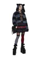 Black Cat Energy Hooded Sherpa Jacket