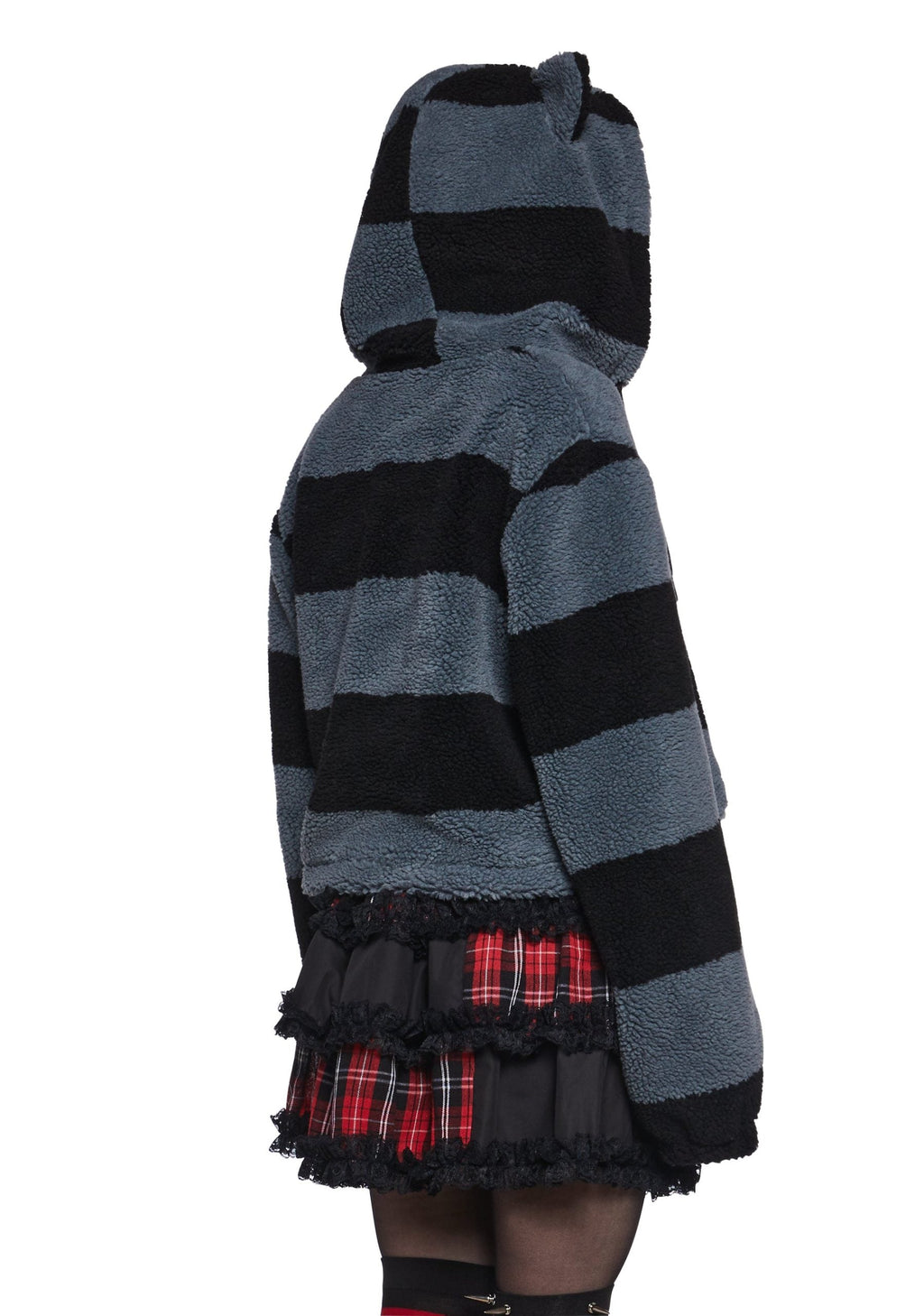 Black Cat Energy Hooded Sherpa Jacket