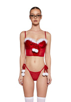 Frosty Bite Lingerie Set – Red
