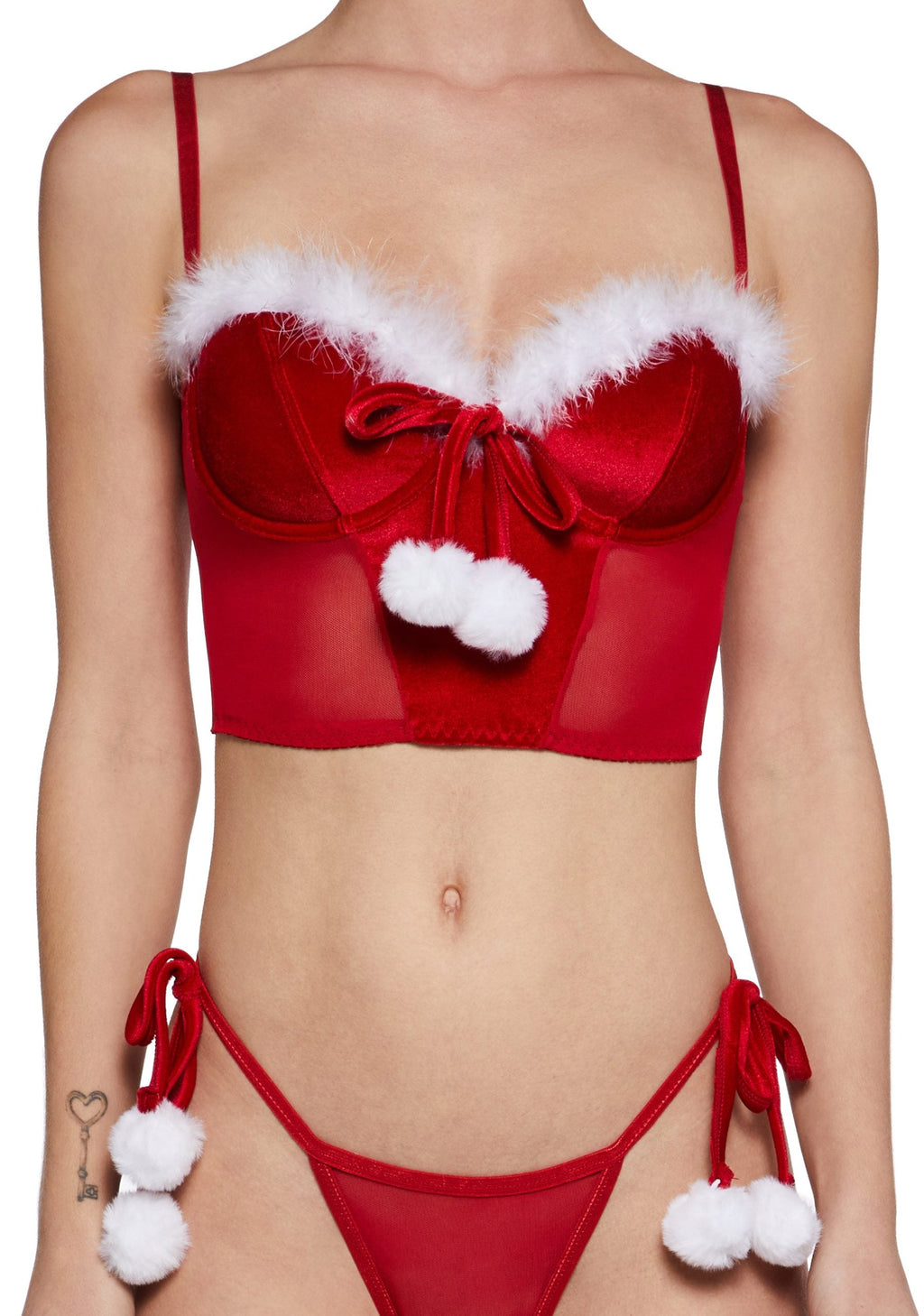 Frosty Bite Lingerie Set – Red