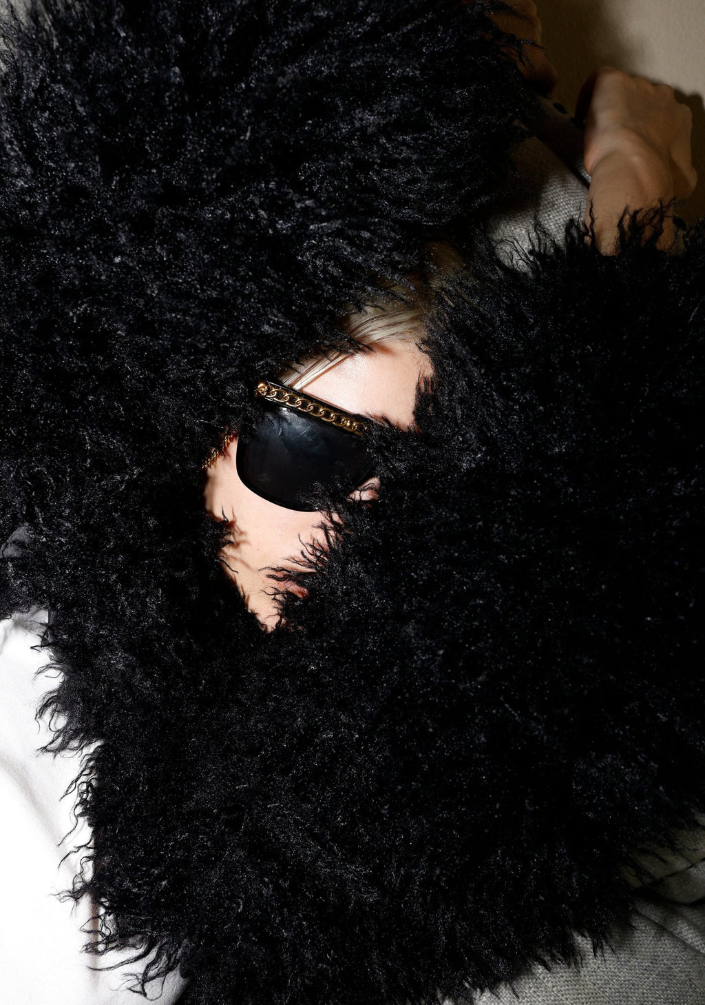 Midnight Hype Faux Fur Shrug – Black