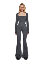 Pitch Open Back Jumpsuit – Gray