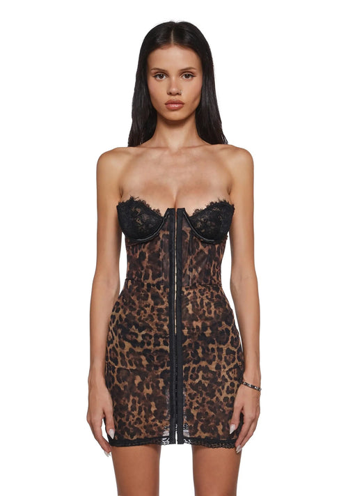 Captivating Gazes Slip Dress – Leopard