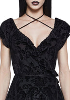 Wildflower Dreams Wrap Dress – Black