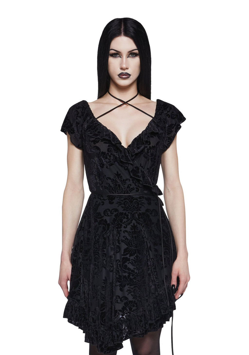 Wildflower Dreams Wrap Dress – Black