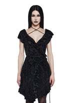 Wildflower Dreams Wrap Dress – Black