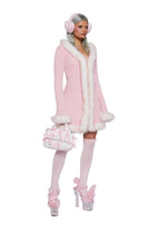 Furry Foe Long Cardigan – Pink