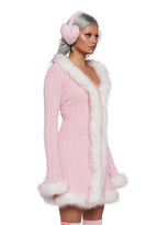 Furry Foe Long Cardigan – Pink