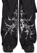 Cyber Noir Wide Leg Cargo Pants