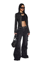 Digital Attraction Cargo Pants – Black