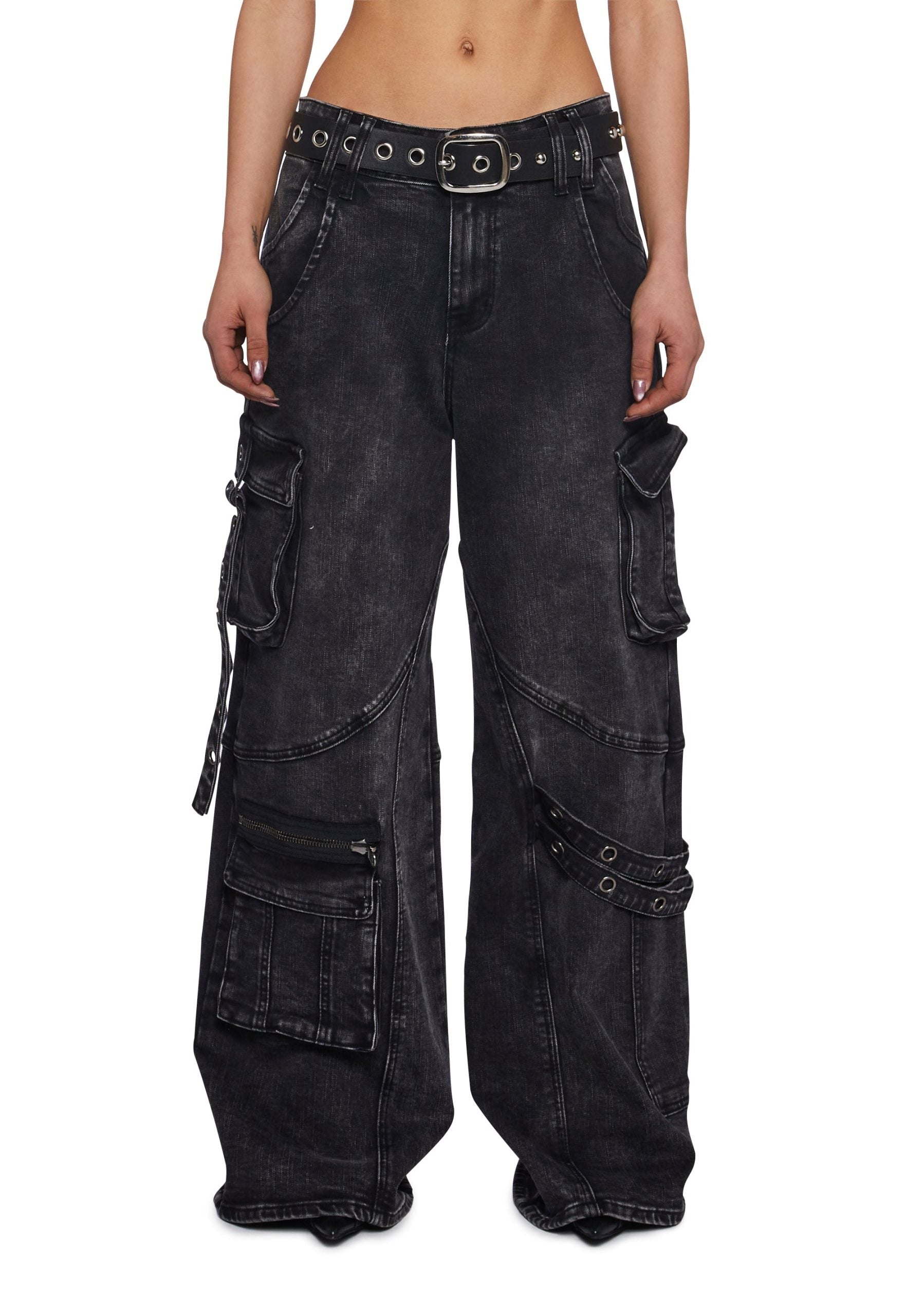 Digital Attraction Cargo Pants – Black