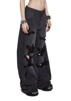 Sinful Attitude Wide Leg Jeans – Distressed Grey