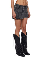 Asymmetrical Spiked Mini Skirt