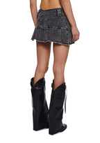 Asymmetrical Spiked Mini Skirt