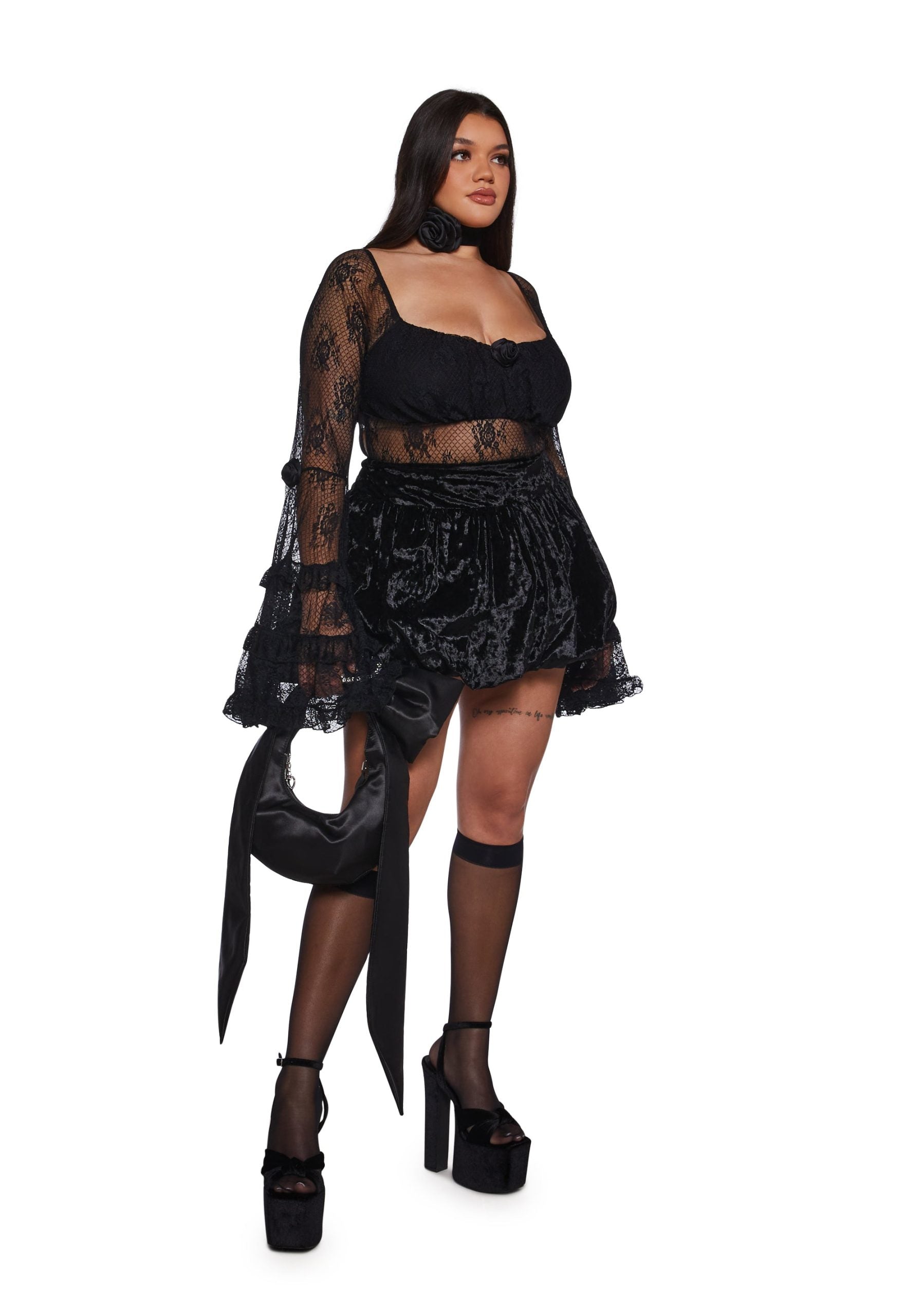 True Love Nonsense Lace Bodysuit – Black