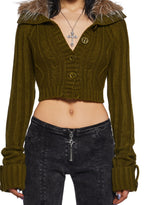Foolproof Attraction Knit Jacket – Olive