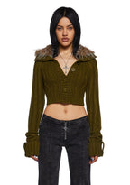 Foolproof Attraction Knit Jacket – Olive