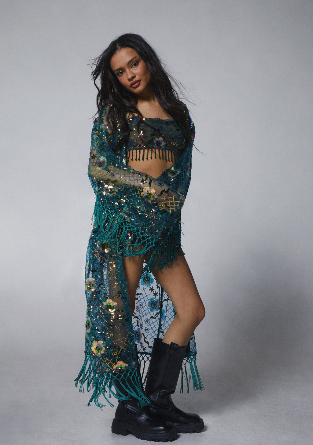 Fluorescent Eden Sequin Duster