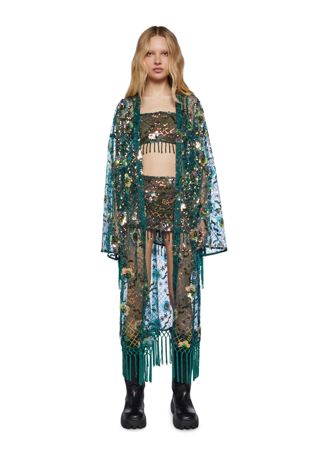 Fluorescent Eden Sequin Duster