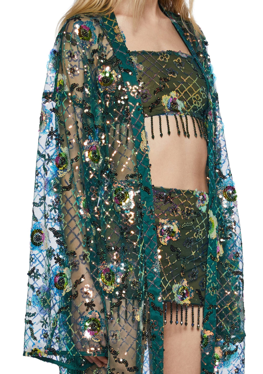 Fluorescent Eden Sequin Duster