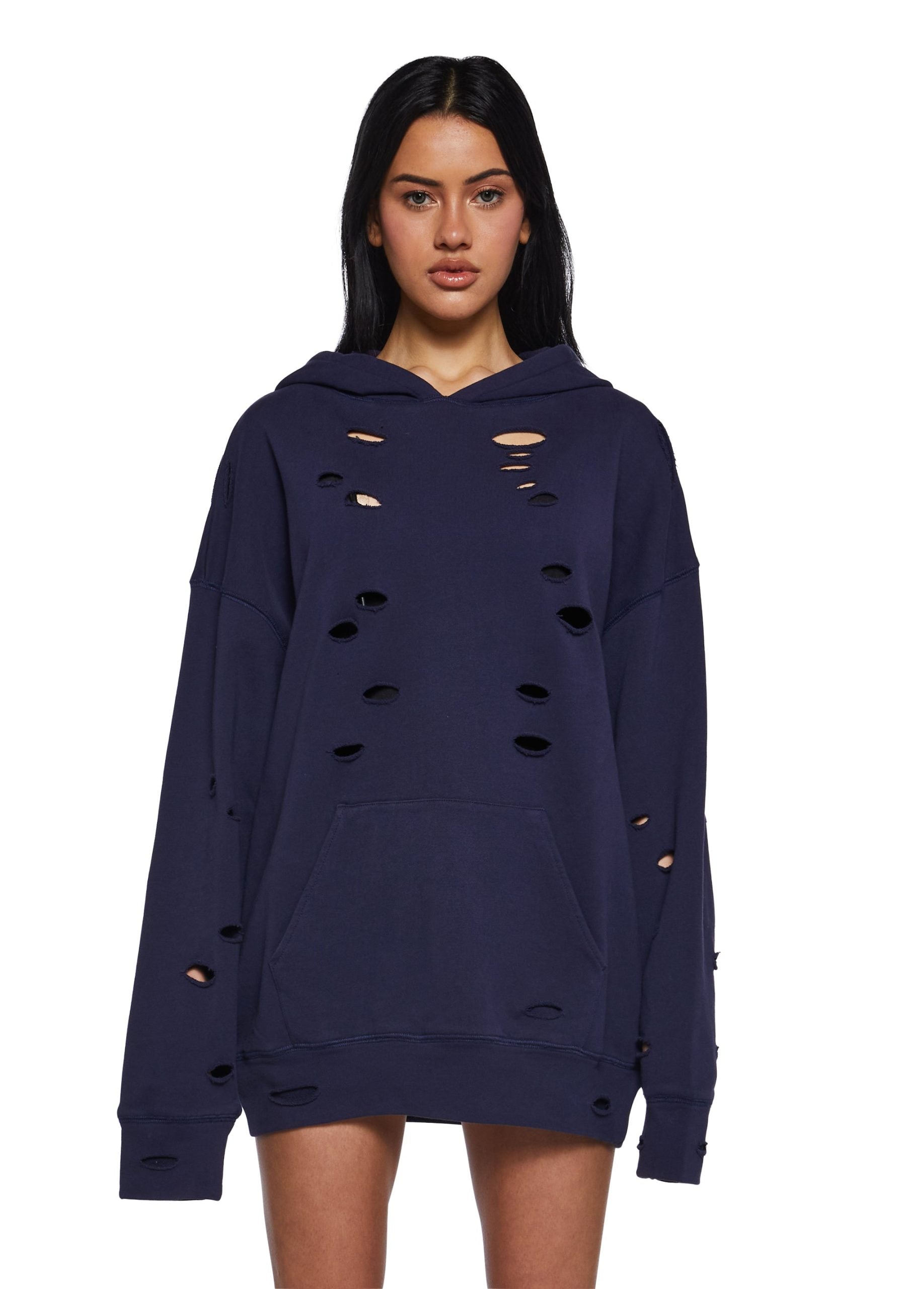 Girly Grit Distressed Hoodie