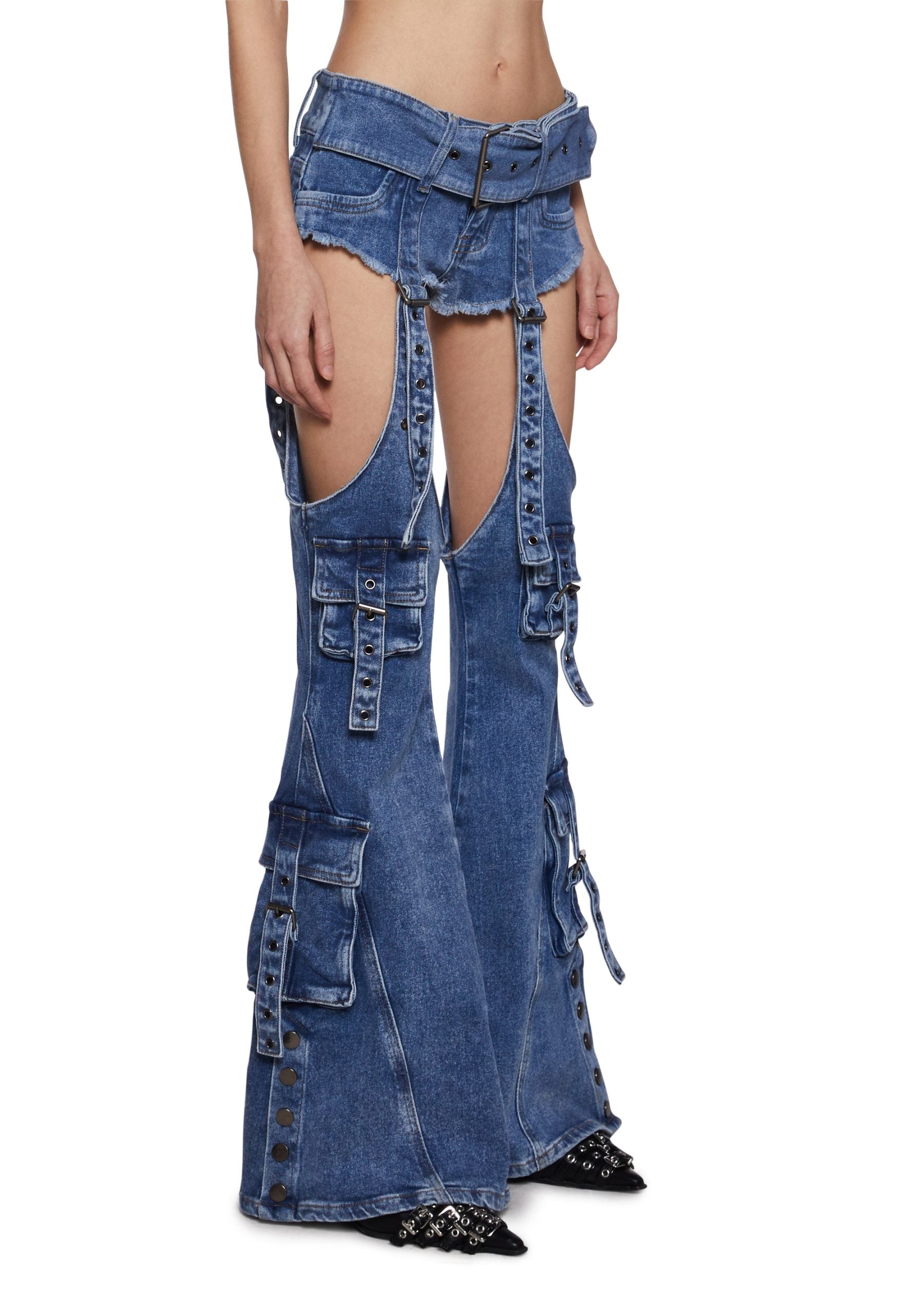 Natasha Belt Flare Jeans